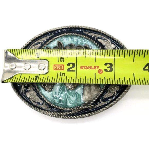 Vintage 90's Siskiyou Belt Buckle Horse Rodeo Western Cowboy Enamel Statement - Picture 5 of 5